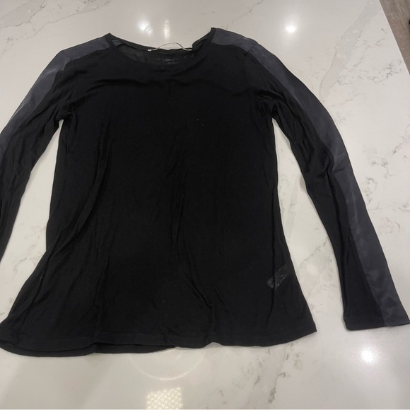 Michael Stars Two-Tone Long Sleeve Sheer Tee - Picture 2 of 11